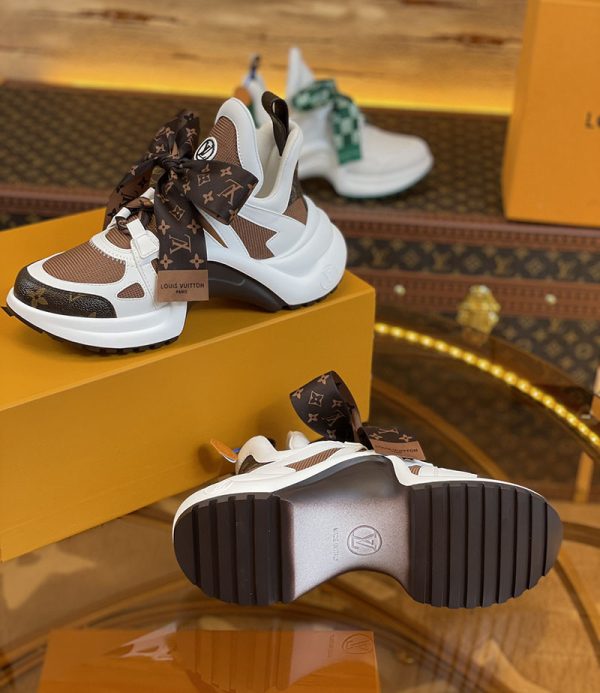 ルイヴィトン 靴 LV アークライト スニーカー レディース lv303336 ホワイト/ブラウン N品 歩きやすいスニーカー レディース 旅行 - 画像 (2)