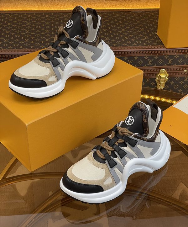 ルイヴィトン 靴 LV アークライト スニーカー レディース lv303342 ホワイト/ブラック N品 スニーカー レディース 厚底 人気 - 画像 (5)