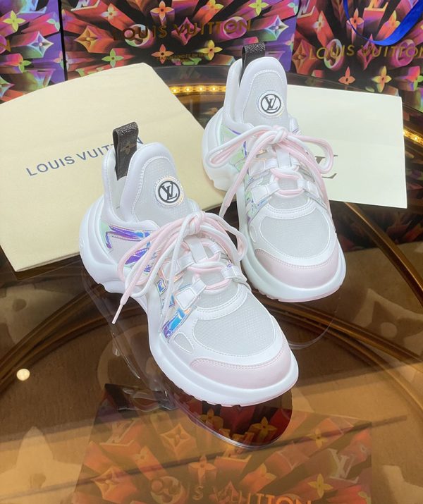 ルイヴィトン 靴 LV アークライト スニーカー レディース lv303343 ホワイト/ピンク N品 スニーカー レディース 厚底 人気 - 画像 (8)