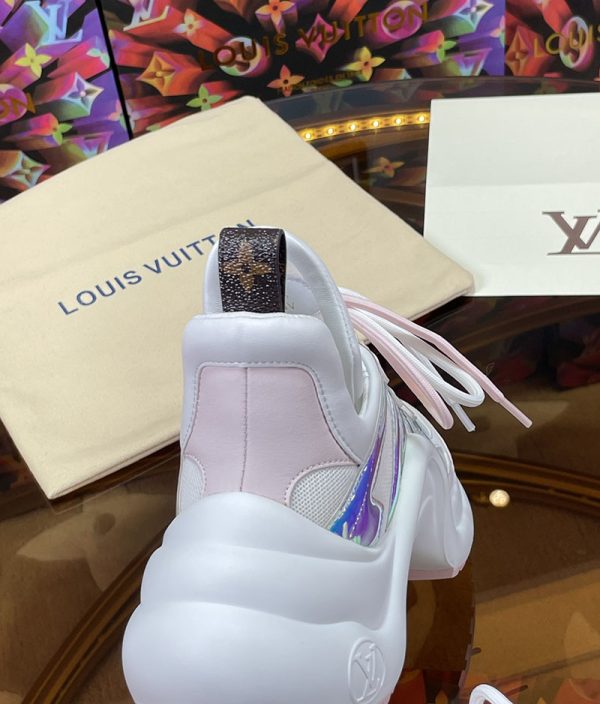 ルイヴィトン 靴 LV アークライト スニーカー レディース lv303343 ホワイト/ピンク N品 スニーカー レディース 厚底 人気 - 画像 (3)