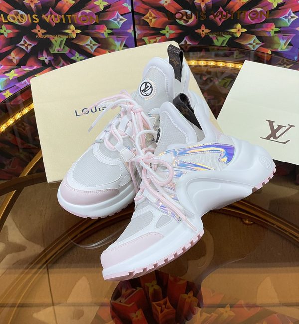 ルイヴィトン 靴 LV アークライト スニーカー レディース lv303343 ホワイト/ピンク N品 スニーカー レディース 厚底 人気 - 画像 (2)
