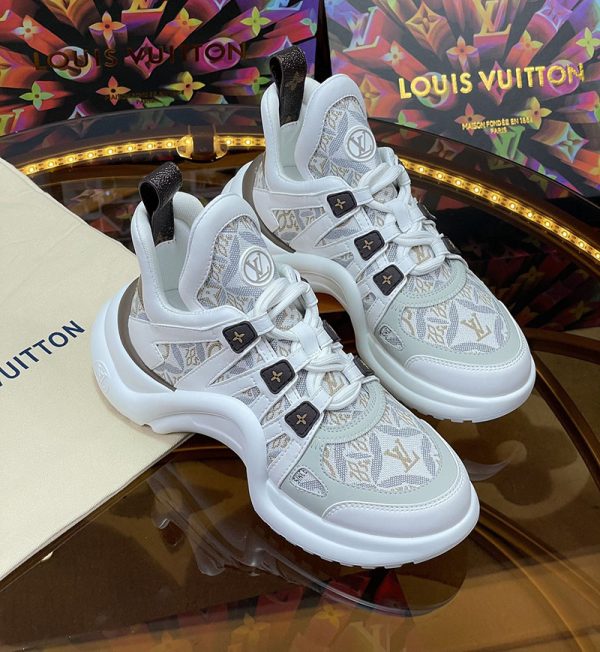 ルイヴィトン 靴 LV アークライト スニーカー レディース lv303344 ホワイト/ブラウン N品 スニーカー レディース 厚底 人気 - 画像 (9)