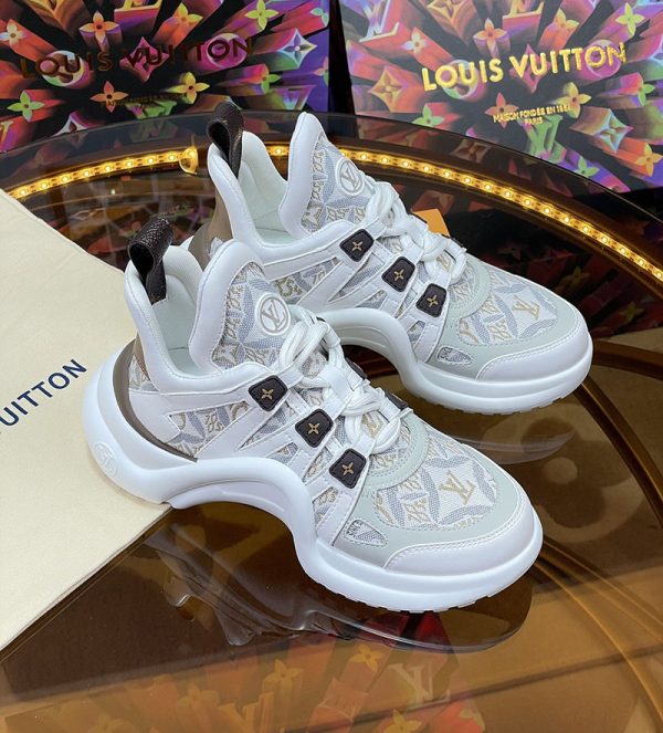 ルイヴィトン 靴 LV アークライト スニーカー レディース lv303344 ホワイト/ブラウン N品 スニーカー レディース 厚底 人気 - 画像 (7)