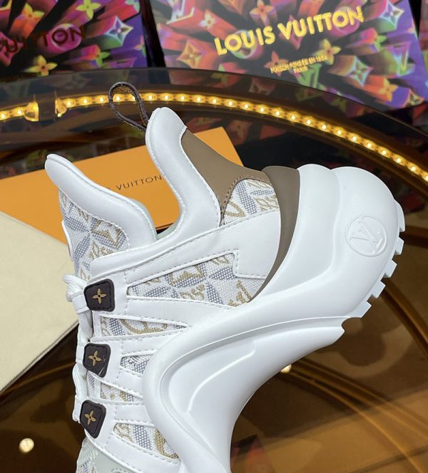 ルイヴィトン 靴 LV アークライト スニーカー レディース lv303344 ホワイト/ブラウン N品 スニーカー レディース 厚底 人気 - 画像 (6)
