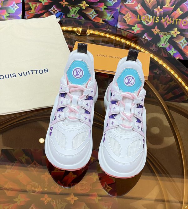 ルイヴィトン 靴 LV アークライト スニーカー レディース lv303347 ホワイト/ピンク N品 スニーカー レディース 厚底 白 - 画像 (8)