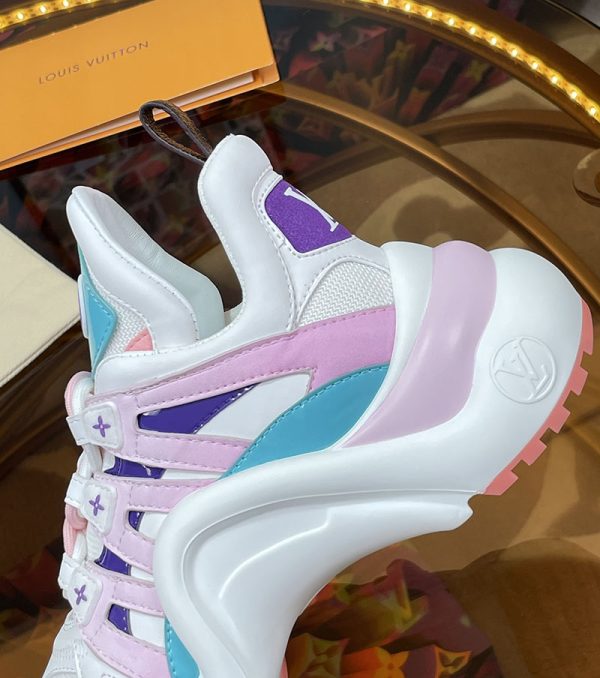 ルイヴィトン 靴 LV アークライト スニーカー レディース lv303347 ホワイト/ピンク N品 スニーカー レディース 厚底 白 - 画像 (7)