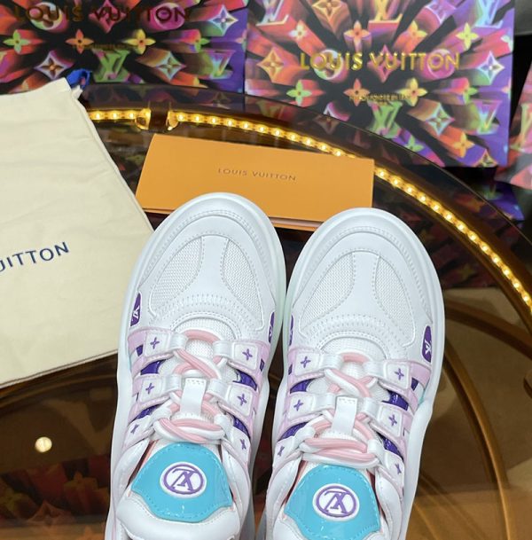 ルイヴィトン 靴 LV アークライト スニーカー レディース lv303347 ホワイト/ピンク N品 スニーカー レディース 厚底 白 - 画像 (6)