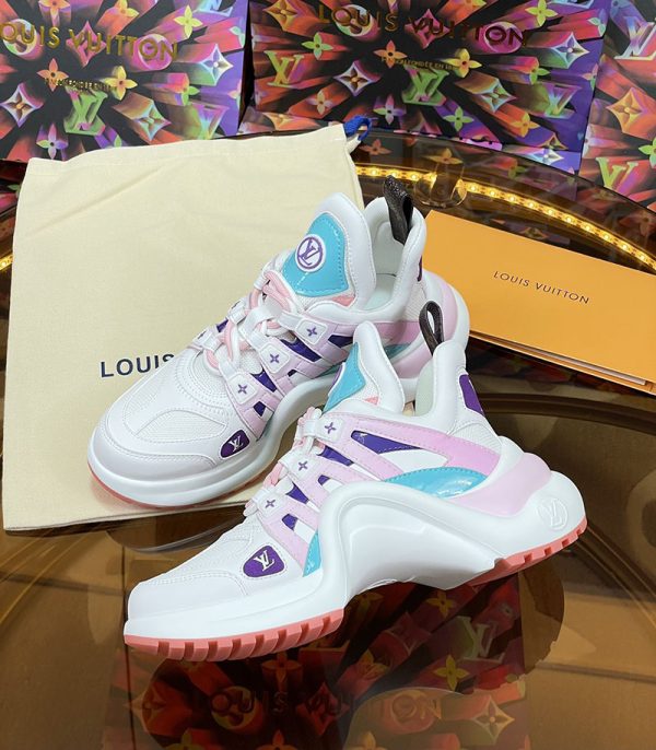ルイヴィトン 靴 LV アークライト スニーカー レディース lv303347 ホワイト/ピンク N品 スニーカー レディース 厚底 白 - 画像 (2)