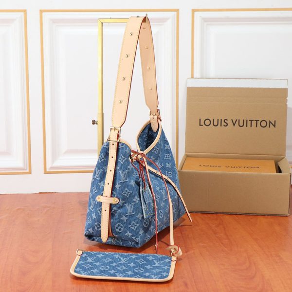 ルイヴィトン キャリーオール NM PM lv301350 ブルーデニム N品 ルイヴィトン バッグ デニム - 画像 (9)