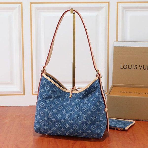 ルイヴィトン キャリーオール NM PM lv301350 ブルーデニム N品 ルイヴィトン バッグ デニム - 画像 (8)