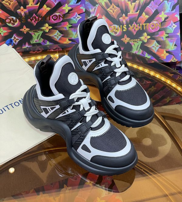 ルイヴィトン 靴 LV アークライト スニーカー レディース lv30351 ホワイト/ブラック N品 スニーカー レディース 黒白 - 画像 (8)