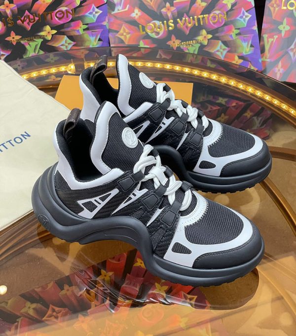 ルイヴィトン 靴 LV アークライト スニーカー レディース lv30351 ホワイト/ブラック N品 スニーカー レディース 黒白 - 画像 (7)