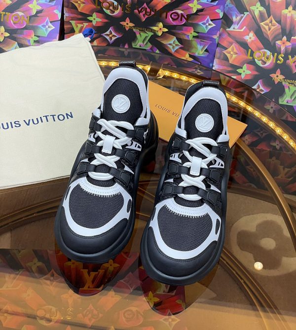 ルイヴィトン 靴 LV アークライト スニーカー レディース lv30351 ホワイト/ブラック N品 スニーカー レディース 黒白 - 画像 (6)