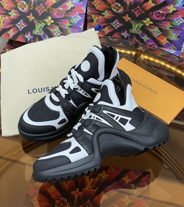 ルイヴィトン 靴 LV アークライト スニーカー レディース lv30351 ホワイト/ブラック N品 スニーカー レディース 黒白 - 画像 (2)