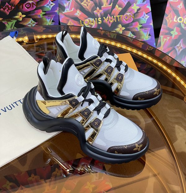 ルイヴィトン 靴 LV アークライト スニーカー レディース lv30355 ホワイト/ブラック N品 次に流行るスニーカー 2025 - 画像 (9)