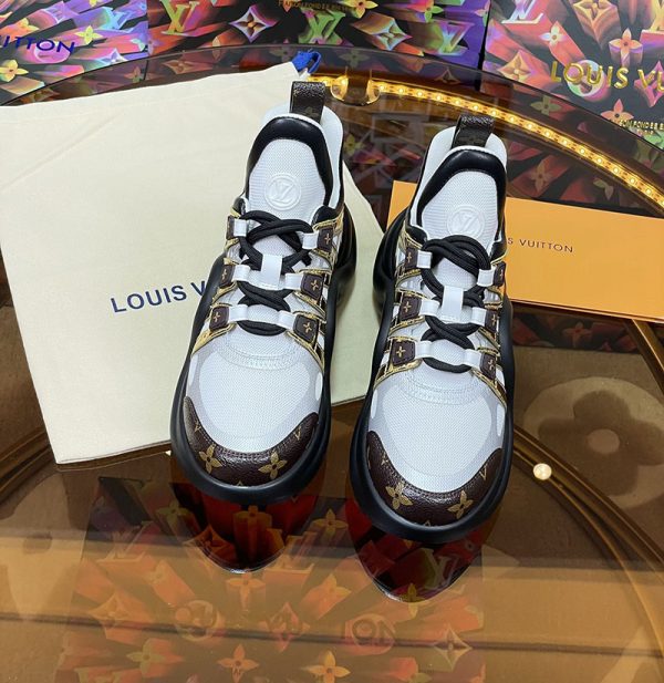 ルイヴィトン 靴 LV アークライト スニーカー レディース lv30355 ホワイト/ブラック N品 次に流行るスニーカー 2025 - 画像 (7)