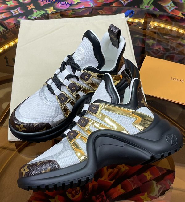 ルイヴィトン 靴 LV アークライト スニーカー レディース lv30355 ホワイト/ブラック N品 次に流行るスニーカー 2025 - 画像 (2)