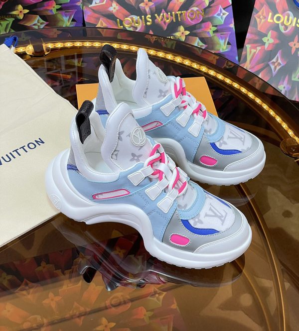 ルイヴィトン 靴 LV アークライト スニーカー レディース lv30356 ホワイト/スカイブルー N品 次に流行るスニーカー 2025 - 画像 (7)