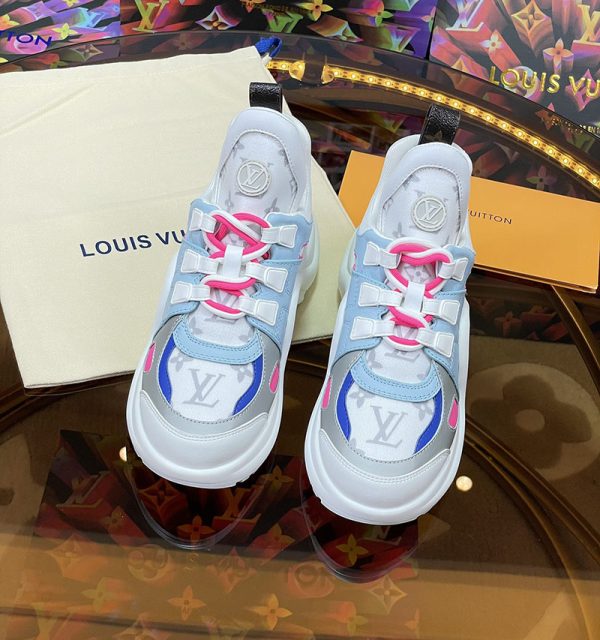 ルイヴィトン 靴 LV アークライト スニーカー レディース lv30356 ホワイト/スカイブルー N品 次に流行るスニーカー 2025 - 画像 (6)