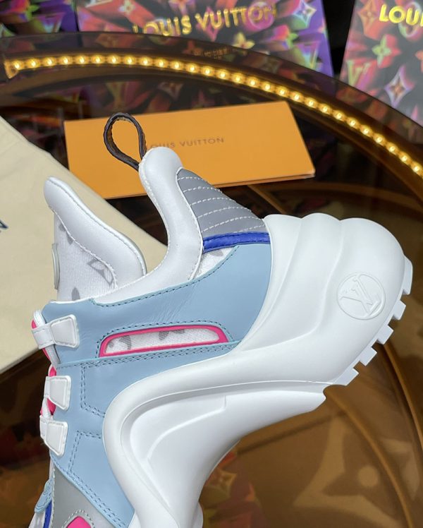 ルイヴィトン 靴 LV アークライト スニーカー レディース lv30356 ホワイト/スカイブルー N品 次に流行るスニーカー 2025 - 画像 (5)