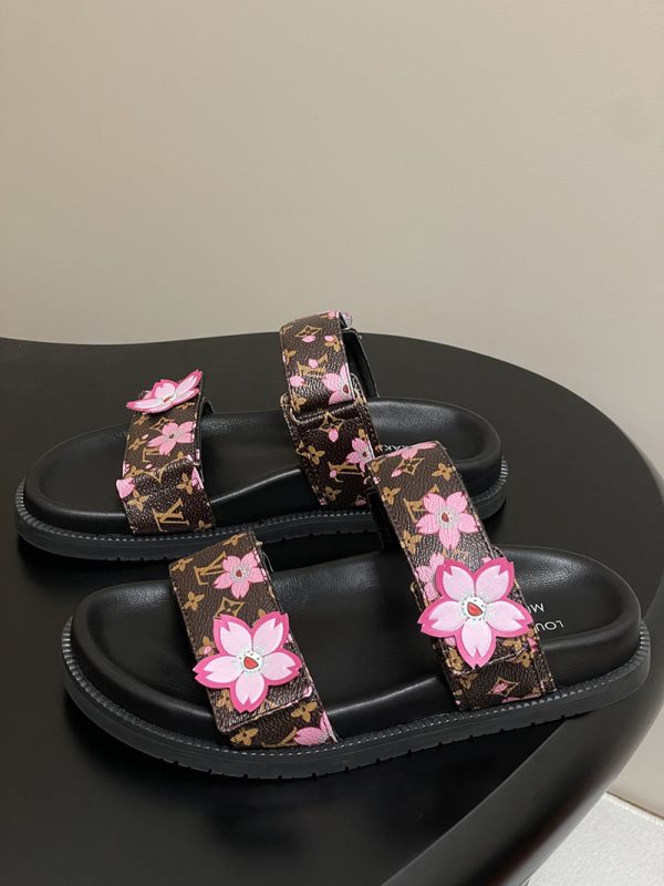 ルイヴィトン 靴 LV × TM サンダル レディース ルイ・ヴィトン × 村上隆の第2弾 lv303357 ブラック/ブラウン N品 ヴィトン サンダル レディース - 画像 (8)