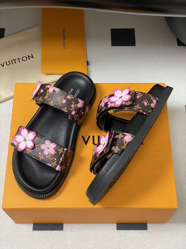 ルイヴィトン 靴 LV × TM サンダル レディース ルイ・ヴィトン × 村上隆の第2弾 lv303357 ブラック/ブラウン N品 ヴィトン サンダル レディース - 画像 (7)
