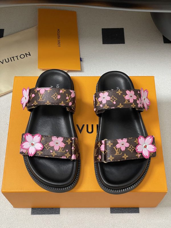 ルイヴィトン 靴 LV × TM サンダル レディース ルイ・ヴィトン × 村上隆の第2弾 lv303357 ブラック/ブラウン N品 ヴィトン サンダル レディース - 画像 (6)