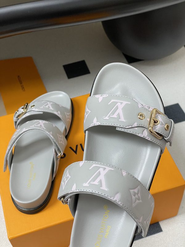 ルイヴィトン 靴 LV Bom Dia フラット コンフォート ミュール lv303358 グレー N品 ヴィトン サンダル レディース - 画像 (4)