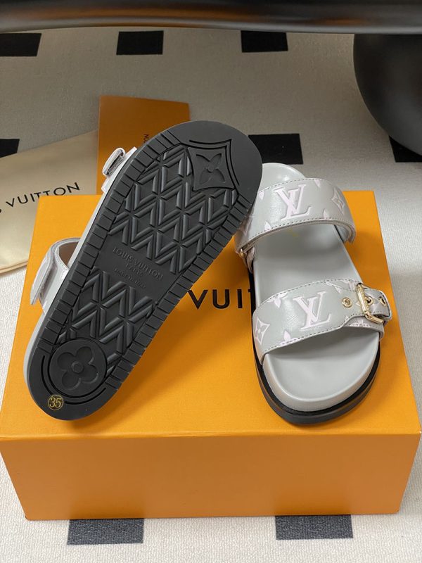 ルイヴィトン 靴 LV Bom Dia フラット コンフォート ミュール lv303358 グレー N品 ヴィトン サンダル レディース - 画像 (3)