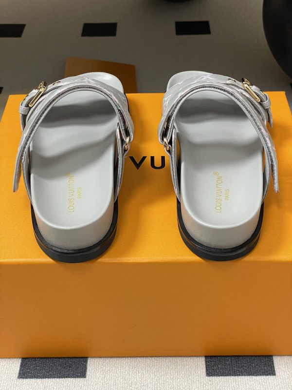 ルイヴィトン 靴 LV Bom Dia フラット コンフォート ミュール lv303358 グレー N品 ヴィトン サンダル レディース - 画像 (2)