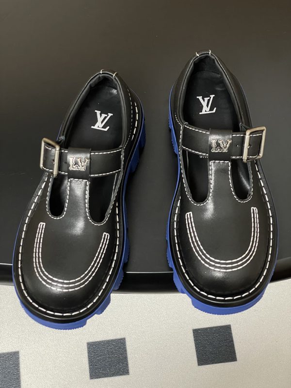 ルイヴィトン 靴 LV チェッカー メリージェーン 男女兼用のローファー lv303359 ブラック N品 ルイヴィトン レディースシューズ - 画像 (9)
