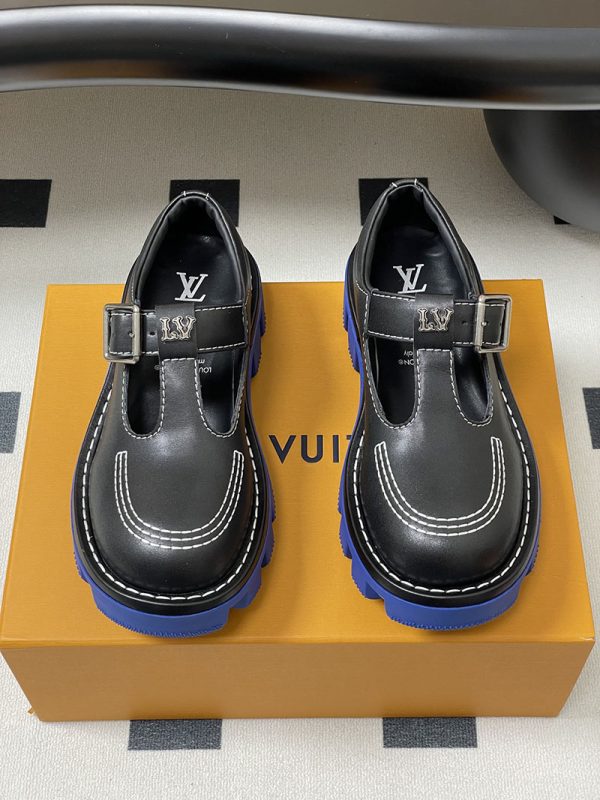 ルイヴィトン 靴 LV チェッカー メリージェーン 男女兼用のローファー lv303359 ブラック N品 ルイヴィトン レディースシューズ - 画像 (6)