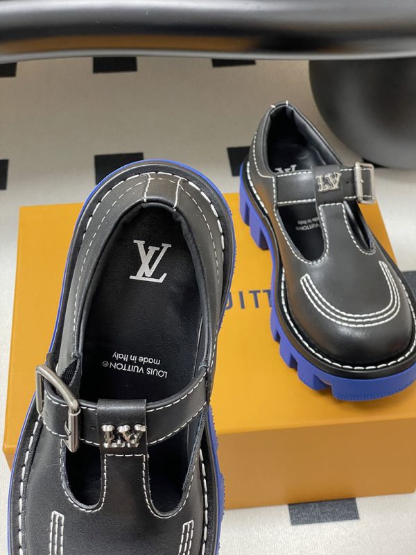 ルイヴィトン 靴 LV チェッカー メリージェーン 男女兼用のローファー lv303359 ブラック N品 ルイヴィトン レディースシューズ - 画像 (5)