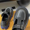 ルイヴィトン 靴 LV チェッカー メリージェーン 男女兼用のローファー lv303359 ブラック N品 ルイヴィトン レディースシューズ - 画像 (4)