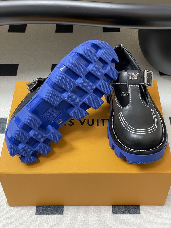 ルイヴィトン 靴 LV チェッカー メリージェーン 男女兼用のローファー lv303359 ブラック N品 ルイヴィトン レディースシューズ - 画像 (2)