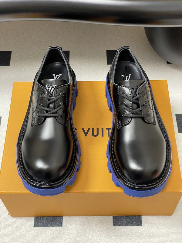 ルイヴィトン 靴 LV チェッカー メリージェーン 男女兼用のローファー lv303360 ブラック N品 厚底 ローファー 歩きやすい ブランド - 画像 (6)