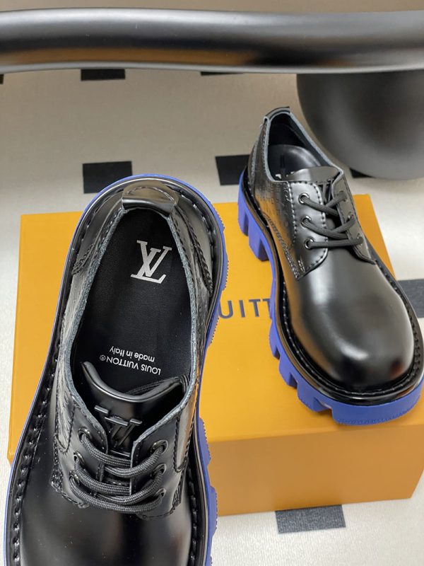 ルイヴィトン 靴 LV チェッカー メリージェーン 男女兼用のローファー lv303360 ブラック N品 厚底 ローファー 歩きやすい ブランド - 画像 (5)