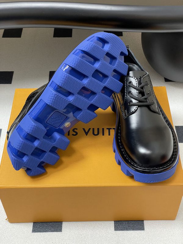 ルイヴィトン 靴 LV チェッカー メリージェーン 男女兼用のローファー lv303360 ブラック N品 厚底 ローファー 歩きやすい ブランド - 画像 (4)