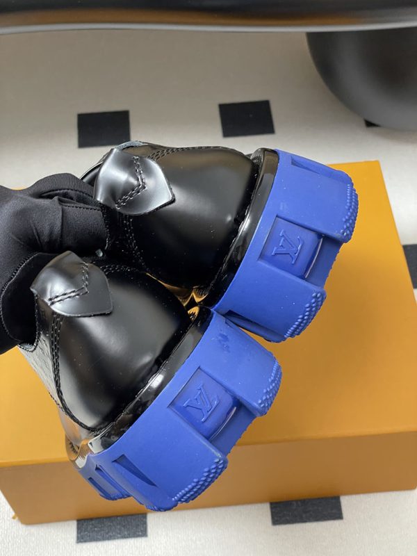 ルイヴィトン 靴 LV チェッカー メリージェーン 男女兼用のローファー lv303360 ブラック N品 厚底 ローファー 歩きやすい ブランド - 画像 (2)