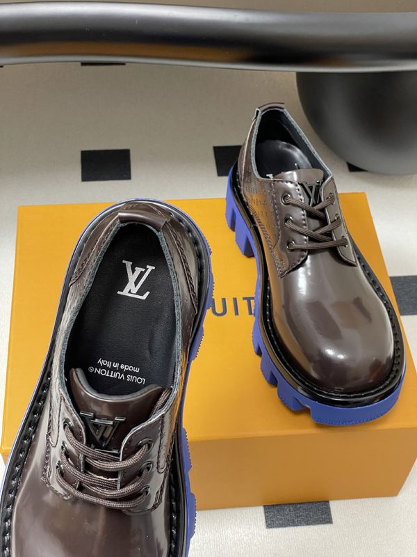 ルイヴィトン 靴 LV チェッカー メリージェーン 男女兼用のローファー lv303361 ブラウン N品 厚底 ローファー 歩きやすい ブランド - 画像 (5)