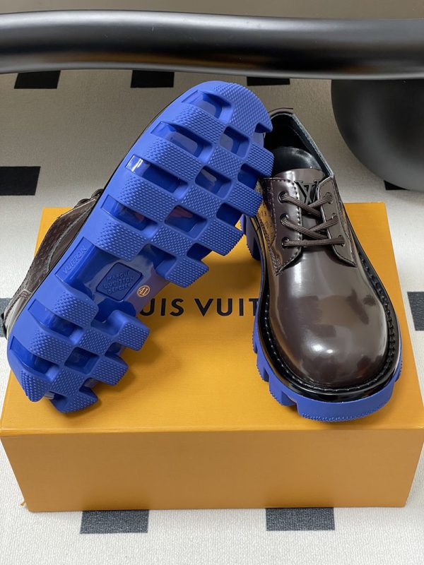 ルイヴィトン 靴 LV チェッカー メリージェーン 男女兼用のローファー lv303361 ブラウン N品 厚底 ローファー 歩きやすい ブランド - 画像 (4)