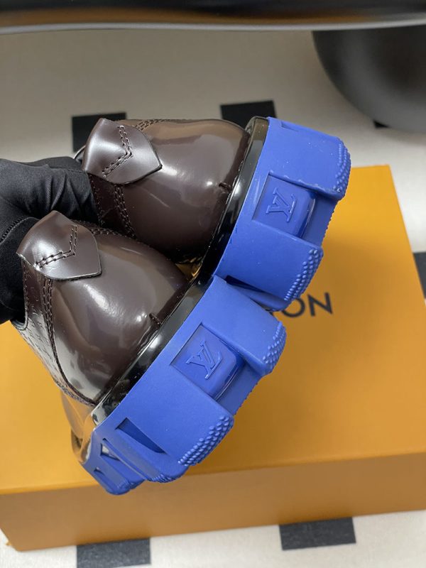 ルイヴィトン 靴 LV チェッカー メリージェーン 男女兼用のローファー lv303361 ブラウン N品 厚底 ローファー 歩きやすい ブランド - 画像 (2)