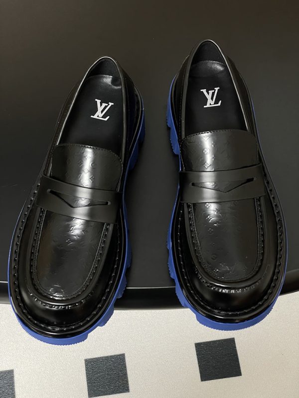 ルイヴィトン 靴 LV チェッカー メリージェーン 男女兼用のローファー lv303362 ブラック N品 ローファー レディース 厚底 - 画像 (9)