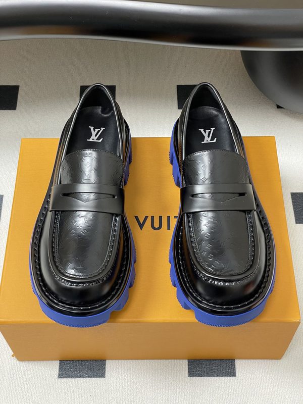 ルイヴィトン 靴 LV チェッカー メリージェーン 男女兼用のローファー lv303362 ブラック N品 ローファー レディース 厚底 - 画像 (6)