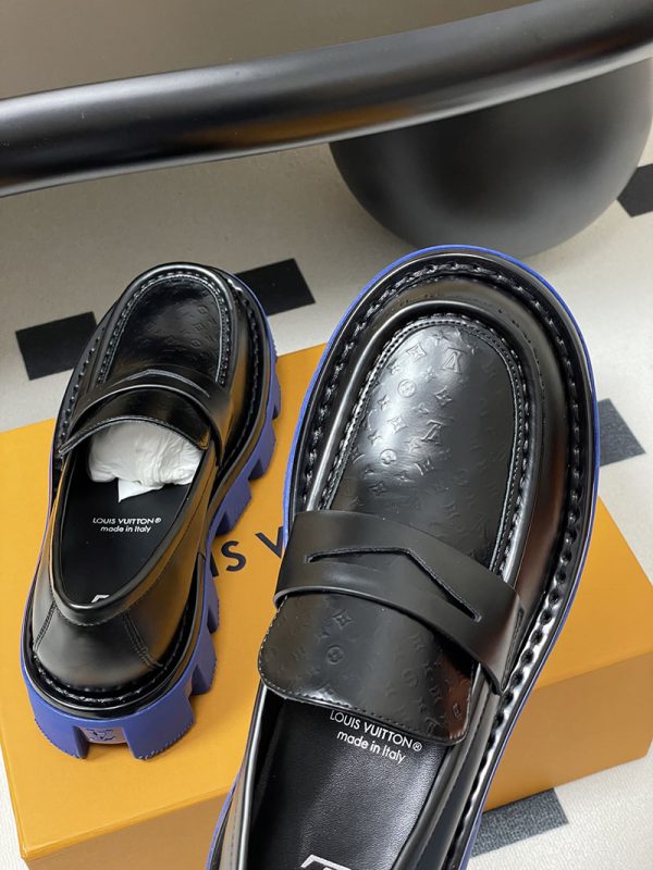 ルイヴィトン 靴 LV チェッカー メリージェーン 男女兼用のローファー lv303362 ブラック N品 ローファー レディース 厚底 - 画像 (3)