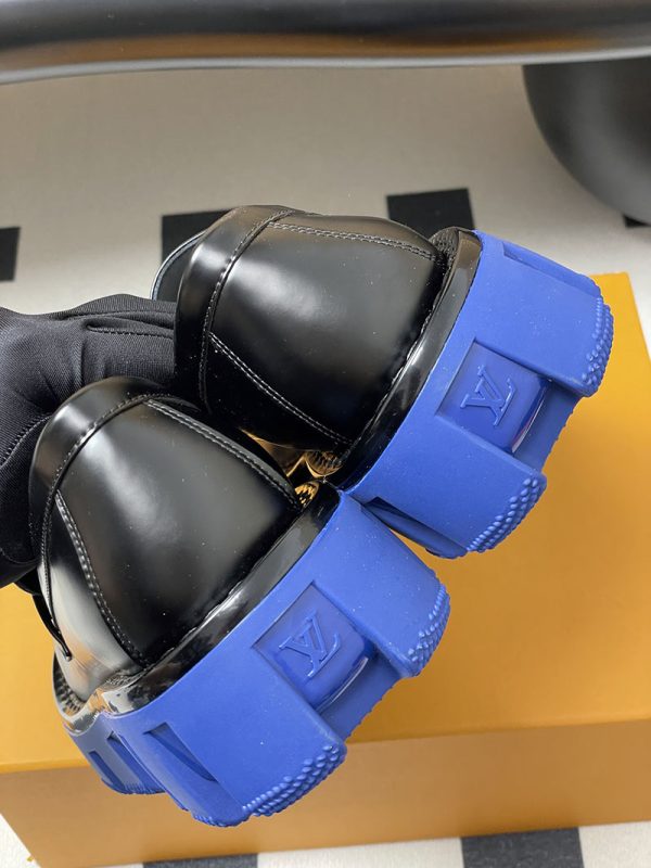 ルイヴィトン 靴 LV チェッカー メリージェーン 男女兼用のローファー lv303362 ブラック N品 ローファー レディース 厚底 - 画像 (2)