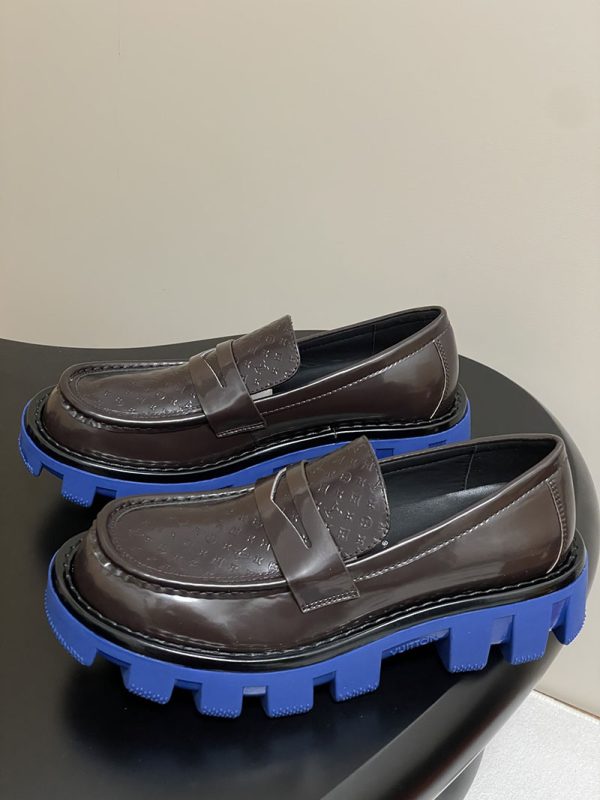 ルイヴィトン 靴 LV チェッカー メリージェーン 男女兼用のローファー lv303362 ブラウン N品 ローファー レディース 厚底 - 画像 (8)