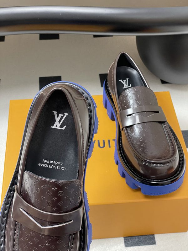 ルイヴィトン 靴 LV チェッカー メリージェーン 男女兼用のローファー lv303362 ブラウン N品 ローファー レディース 厚底 - 画像 (5)