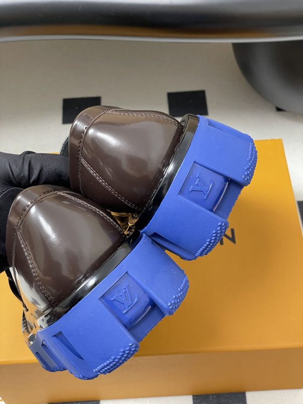 ルイヴィトン 靴 LV チェッカー メリージェーン 男女兼用のローファー lv303362 ブラウン N品 ローファー レディース 厚底 - 画像 (2)