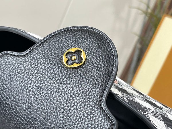 ルイヴィトン カプシーヌ BB レオパード ショルダーバッグ M20716 ホワイト/ブラック N品 ヴィシーチェック - 画像 (4)